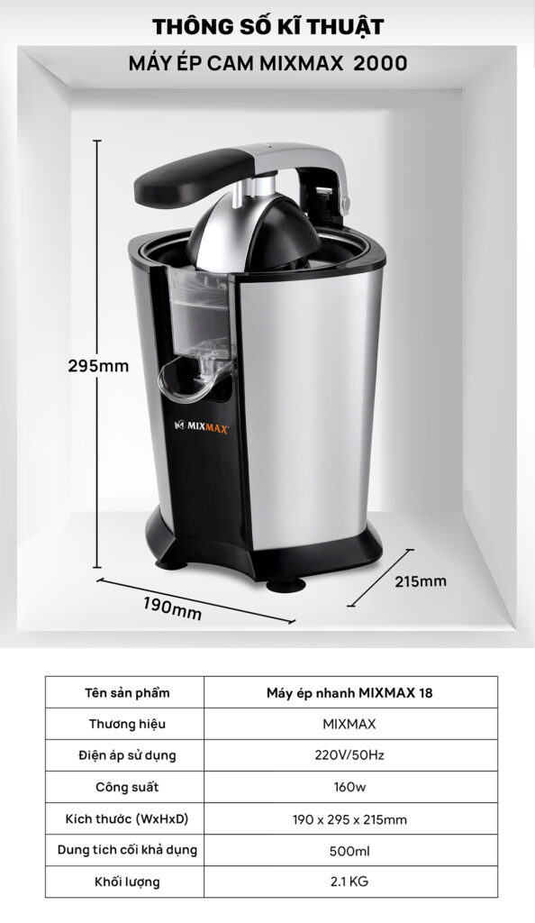 Máy Ép Cam Chuyên Dụng Mixmax 2000