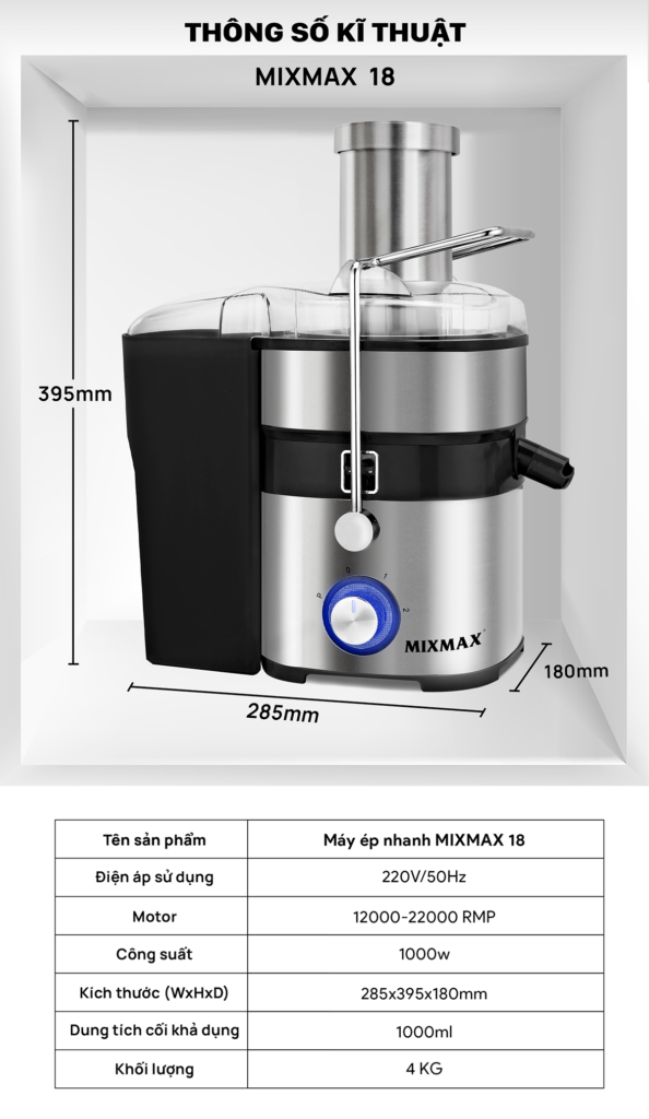 Máy ép nhanh công nghiệp Mixmax 18