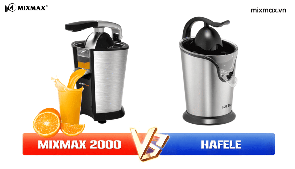 So sánh máy ép cam chuyên dụng Mixmax 2000 với các dòng ép cam khác