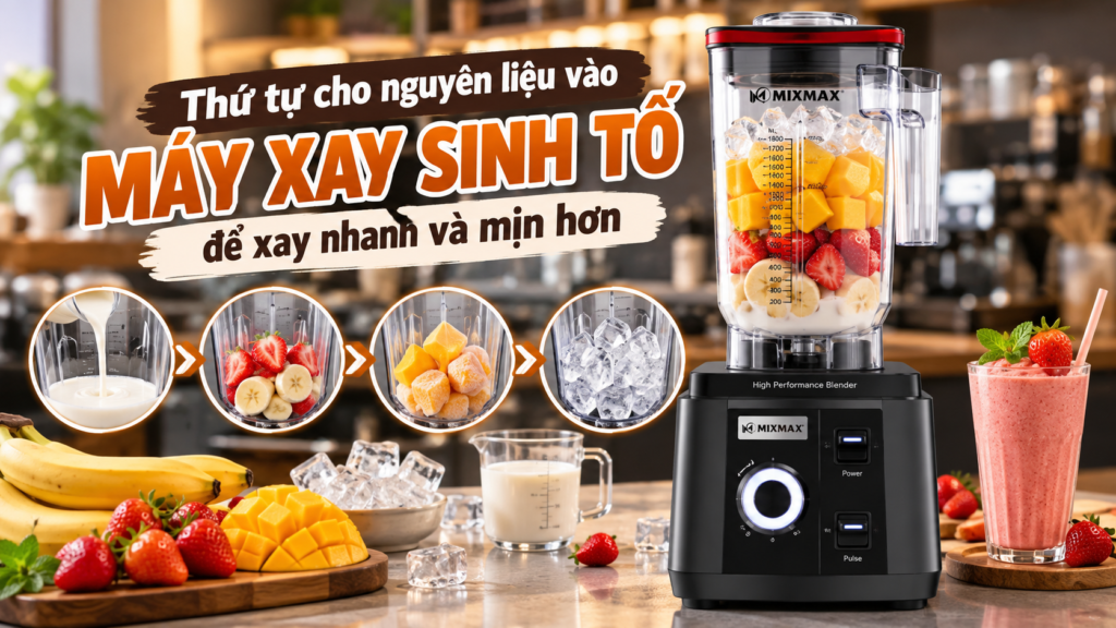 Thứ tự cho nguyên liệu vào máy xay sinh tố